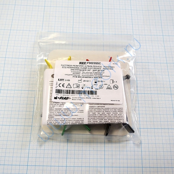 Электрод конечностный педиатрический с винтом и зажимом (4 шт.упаковка) F9024/RU23-SSC Fiab  Вид 1