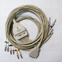 ЭКГ кабель пациента (отведения) Fiab F6746R без скоб, с 4-мм штекерами