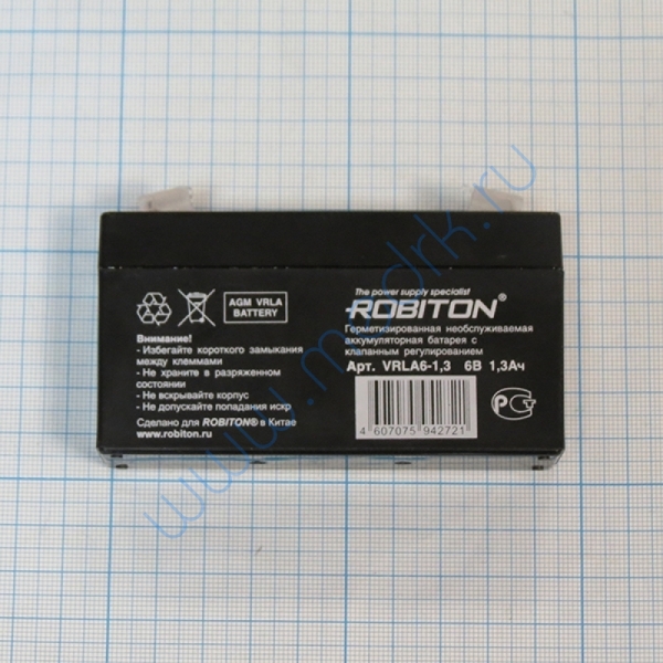 Батарея аккумуляторная VRLA 6-1,3 Robiton 